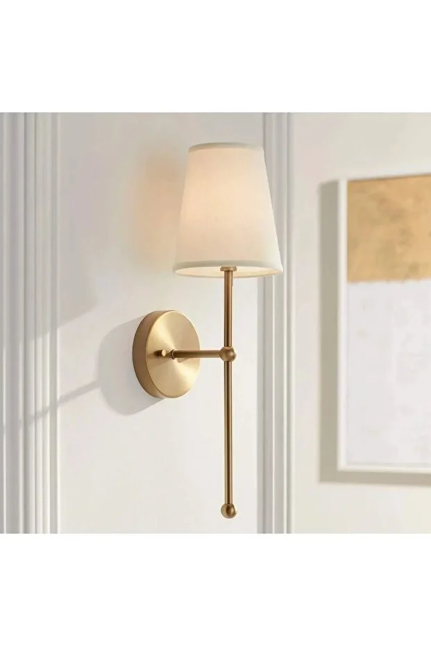 Lina krem şapkalı eskitme tekli duvar aplik